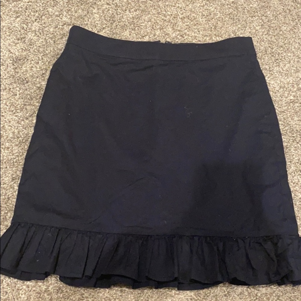 J.Crew Factory Ruffle Mini Navy Blue - Picture 2 of 3
